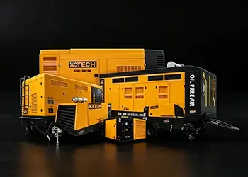 Budget diesel air compressor operating at a remote mining site