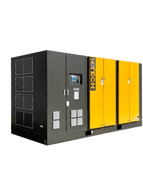300 CFM diesel air compressor operating at a remote construction site in Africa