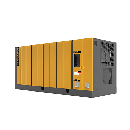 Export-grade diesel air compressor powering an industrial painting operation at a remote shipyard
