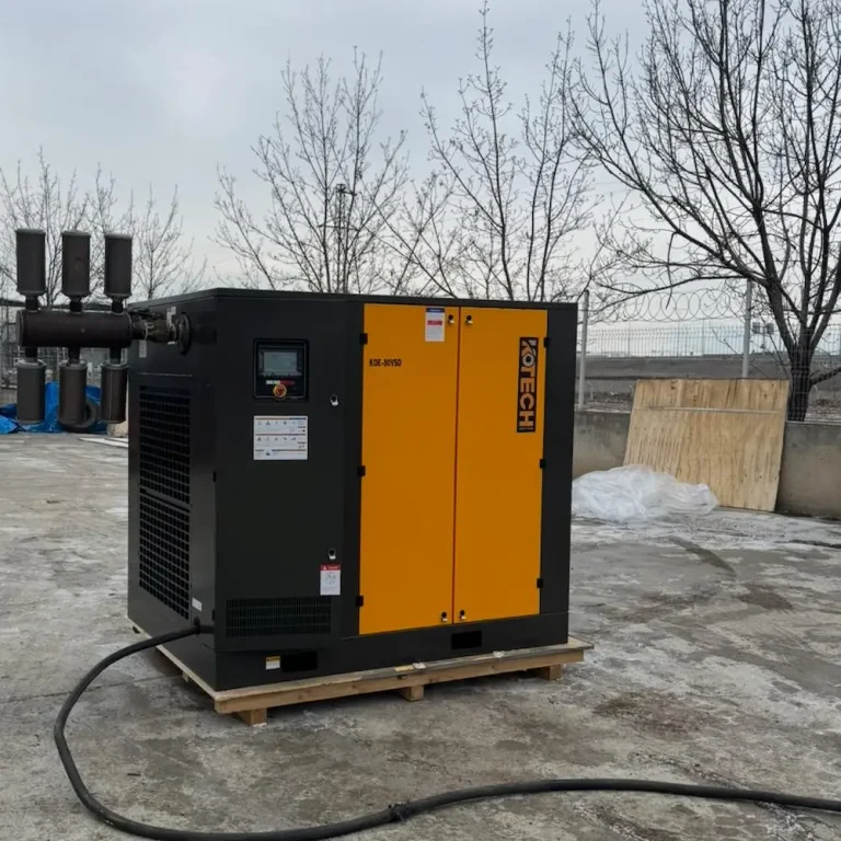 Kotech KOE-90VSD variable speed screw compressor installed at a Turkish thermal power plant instrument air system